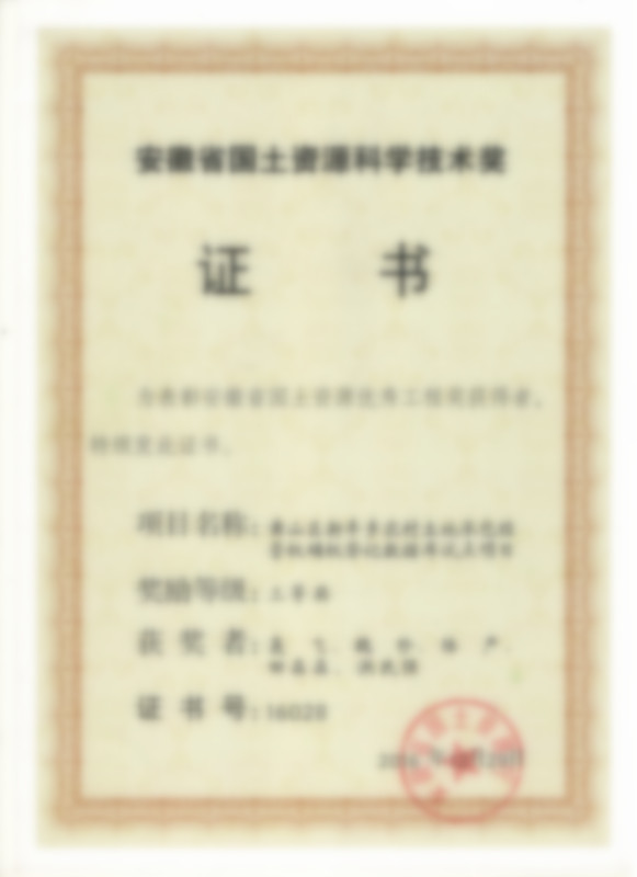 项目获奖证书